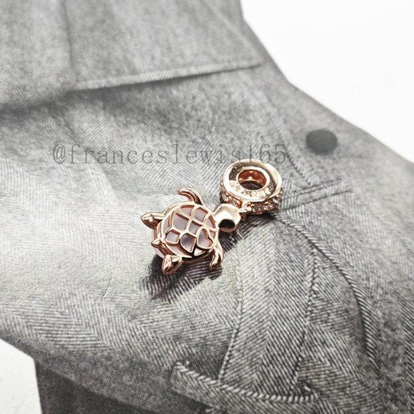 Pandora Murano Glass Pink Sea Turtle Dangle Charm - Picture 3 of 4